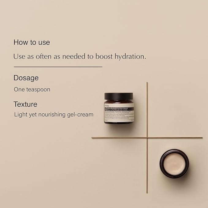 Aesop Sublime Replenishing Night Masque | Hydrating Masque with Vitamins B, C, E, and F | Overnight Mask for Dry, Dehydrated, Dull, Patchy Skin | 2.1oz / 60mL