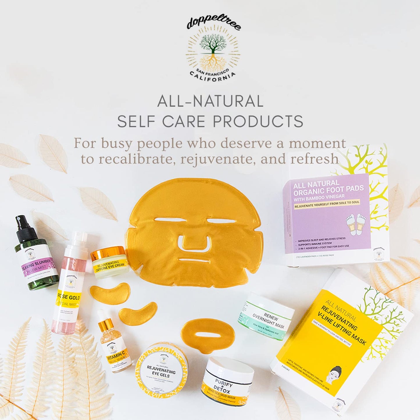 Under Eye Patches & Masks (18 Pairs) - All Natural anti Aging Treatment for Bags, Puffiness, Wrinkles, & Dark Circles - 24K Gold, Collagen, Hyaluronic Acid, Hydrogel - Formulated in San Francisco