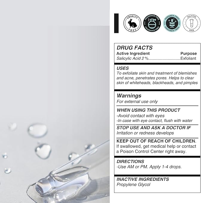 2% Salicylic Acid Serum, 2 Fl Oz Max Strength Clinical Solution - Simple and Gentle