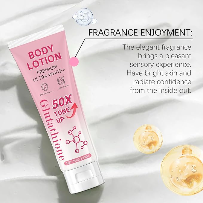 Glutathione 50x Tone Up Body Lotion, 2 Packs Moisturizing and Hydrating Body Lotion, All Over Body Scented Deep Nourishing Skin, Soft and Skin-Friendly for Women (2 Packs)