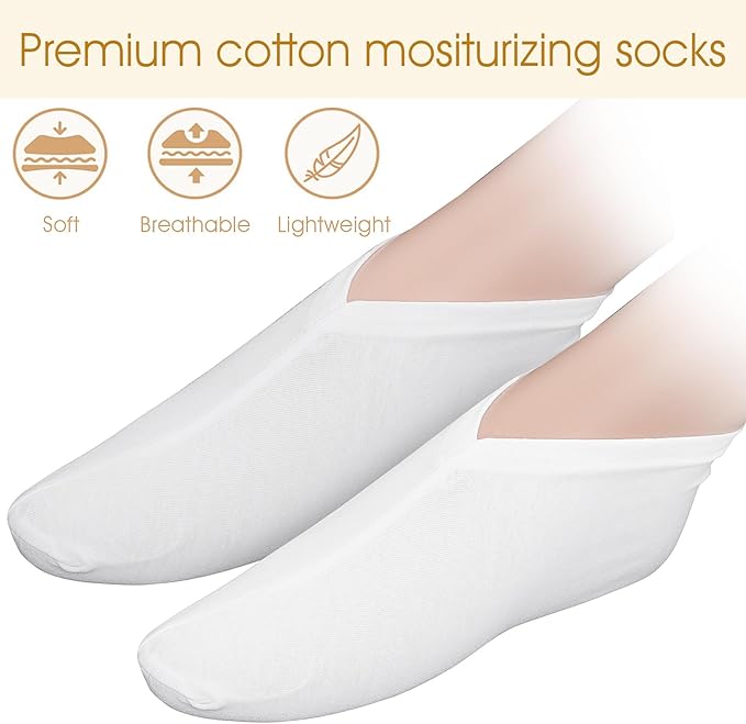 Cracked Heel Repair Socks - 6Pairs Moisturizing Heel Socks for Cracked Heels Moisturizer Spa Sock for Dry Cracked's Feet Overnight, Foot Care Lotion Sock for Women (US Szie 7-9)