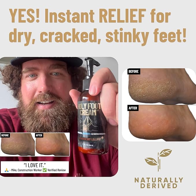 Derm Dude Holy Foot Cream, 4oz (2-Pack) | MVP & Coconut Rush Scents | Moisturizing Foot Lotion with DeoPlex for Freshness & Arrowroot for Hydration