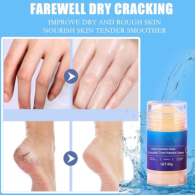 Lexenic Crack Feet Prevention Stick, Foot Cream for Dry Cracked Heels and Feet, Foot Care Cream, Moisturizing | Softening | Nourishing for Body, Hand, Foot 2Pcs Set