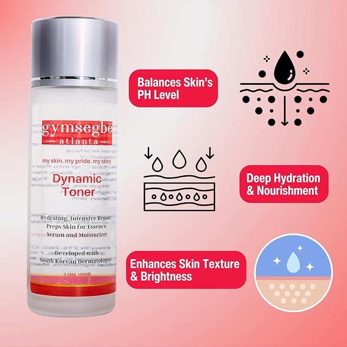 gymsegbë Wrinkle Reduce Luminous Serum, Snail Mucin Essence, and Dynamic Hydrating Toner - Korean Anti-aging Bundle S