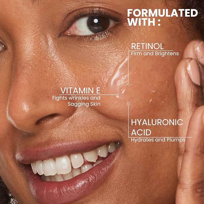 Retinol Serum 2.5% for Face Anti Aging Serum with Hyaluronic Acid to Minimize Wrinkles. Improves Sun Damaged Skin and Fades Dark Spots - Vitamin A Serum - Dermatologist Tested & MADE in USA