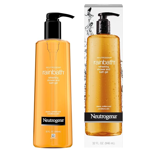 Neutrogena Rainbath Cleansing Shower & Bath Gel, Daily Moisturizing Body Wash Cleanser & Shaving Gel for Men & Women, Clean-Rinsing Creamy Lather for Softer & Smoother Skin, Original Scent, 32 fl. Oz