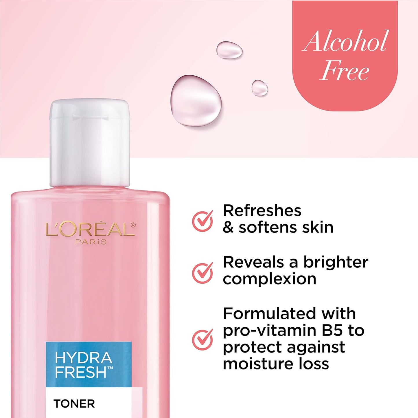 π¦ L'Oreal Paris Hydrafresh Face Toner β Pro-Vitamin B5 for Smooth & Bright Skin (2 Count)