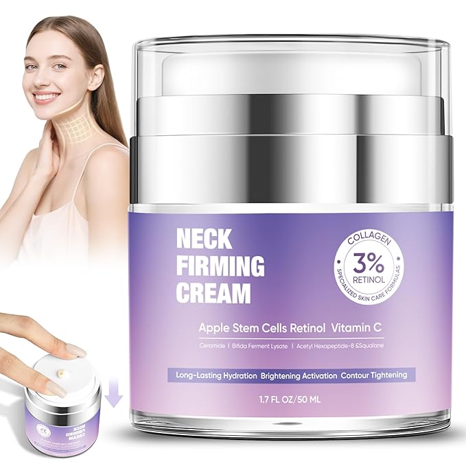 BLAUSE Neck Firming Cream, Retinol Cream for Face with Collagen and Hyaluronic Acid, Neck Creams for Tightening and Firming for Man & Women, 1.7 Fl oz Crepey Skin Creams for Face and Neck (1pcs)