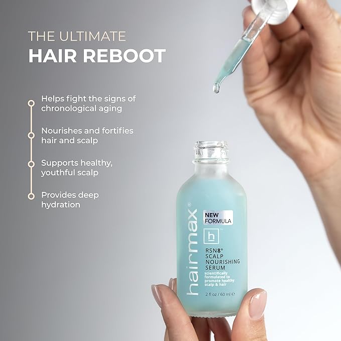 Hairmax Nourishing Hair Growth Serum for Women & Men, Promotes Thicker, Stronger Hair with 47 Essential Oils 2 Fl Oz (Pack of 1) New & Improved