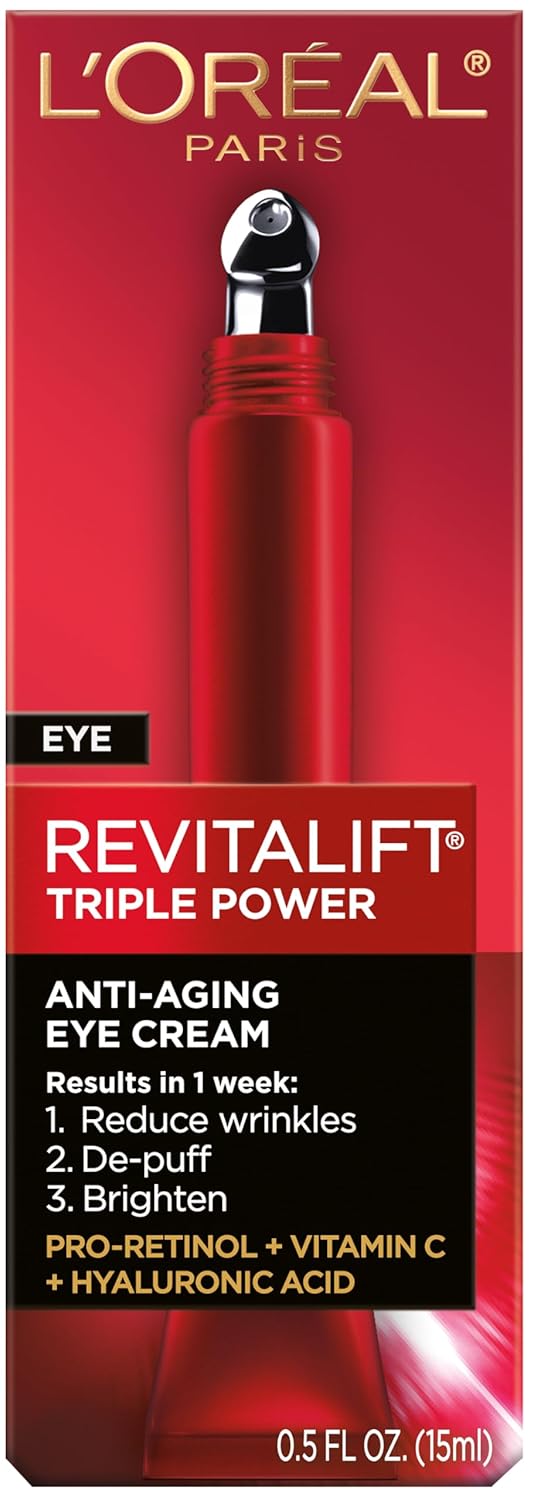 L'Oreal Paris Revitalift Triple Power Eye Cream β Pro Retinol, Hyaluronic Acid & Vitamin C