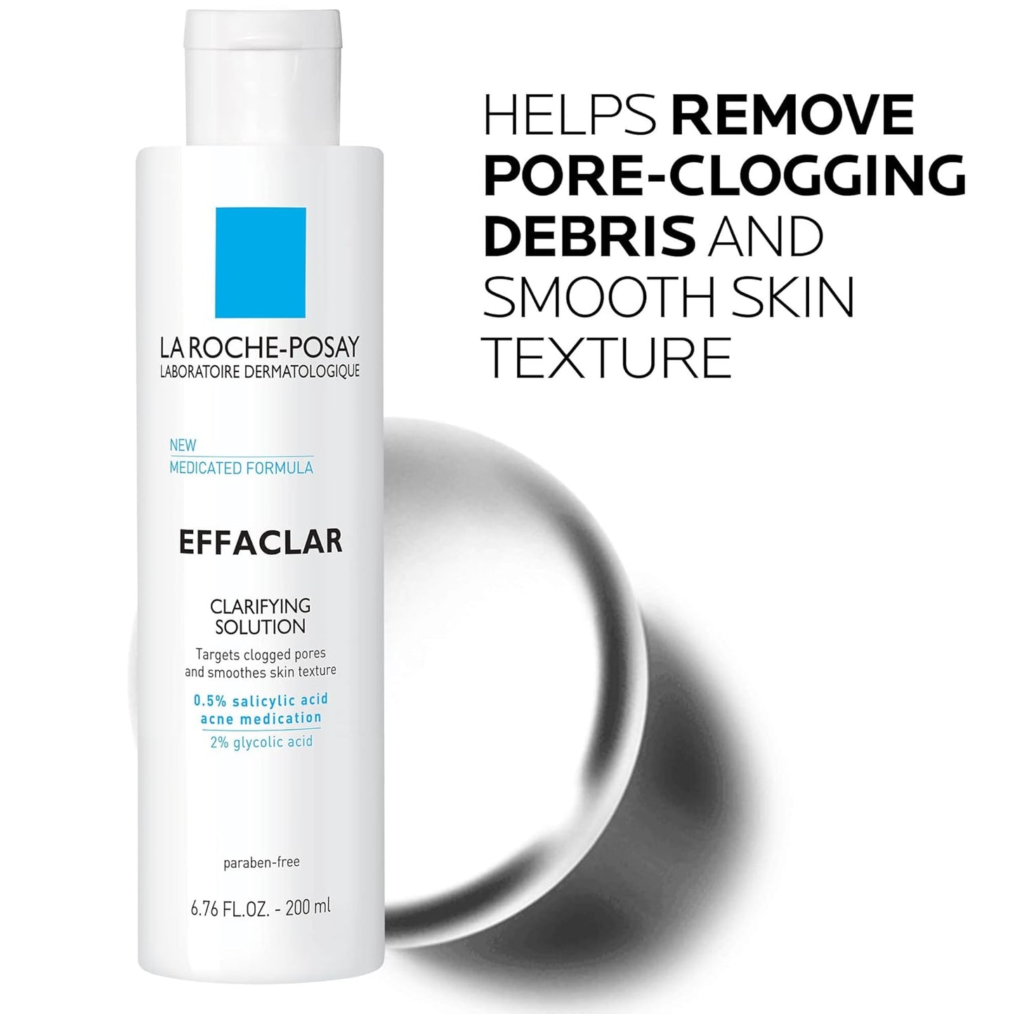 La Roche-Posay Effaclar Clarifying Solution Acne Toner β Salicylic Acid & Glycolic Acid Exfoliating Toner for Oily, Acne-Prone Skin