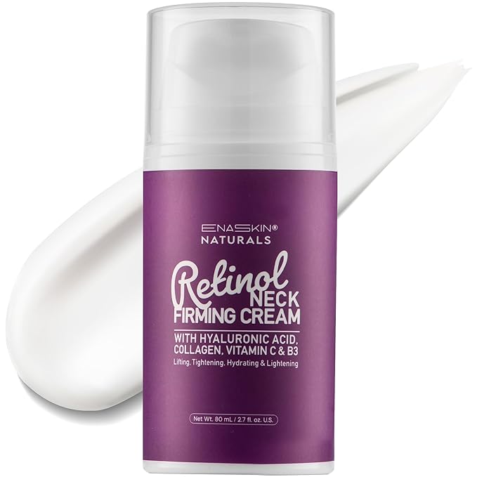 Retinol Neck Firming Cream: Advanced Face Tightening and Lifting Cream with Hyaluronic Acid, Collagen and Vitamin - Tightening Wrinkles, Firming Sagging Skin on Face, Neck, Décolleté - 2.7 Oz