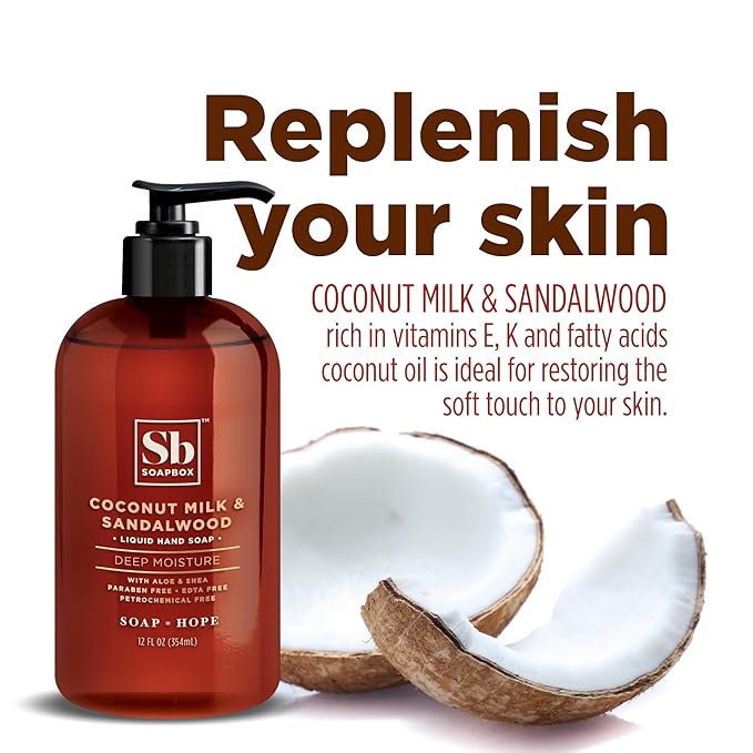 Soapbox Hand Soap Variety Pack (Coconut, Lavender, Meyer Lemon) Liquid Hand Soap, Moisturizing Wash with Shea Butter & Aloe Vera, Pack of 3 Bottles with Pump Dispenser, 12oz Each