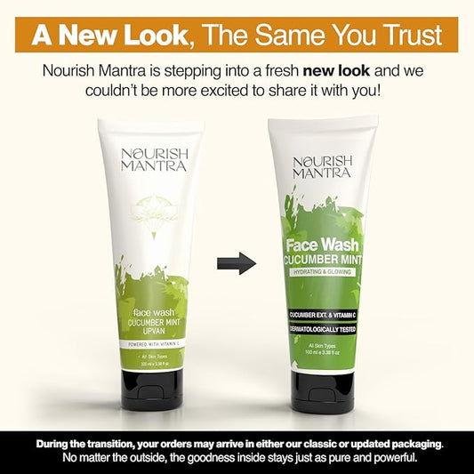 Nourish Mantra Cucumber Mint Upvan Face Wash - 100 ml | with Vitamin C, Cucumber and Niacinamide | Face Wash For All Skin Types | Paraben & SLSSLES Free | For Men & Women
