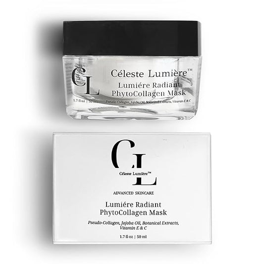 Lumière Radiant PhytoCollagen Mask – Luxury Hydrating Face Mask with Plant Collagen & Botanical Oils – Deeply Moisturizes, Nourishes & Supports a Radiant, Healthy-Looking Glow – 1.7 fl oz / 50ml