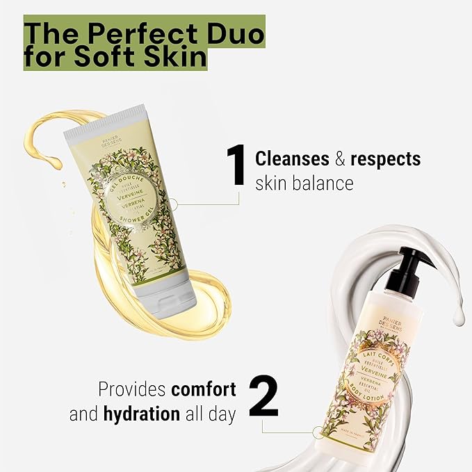 Panier des Sens - Verbena Moisturizing Body Wash for Women & Men - Gentle Shower Gel with 96% Natural Ingredients for Normal, Sensitive Skin - Body Care Made in France, SLS Free, Vegan - 6.8 Floz