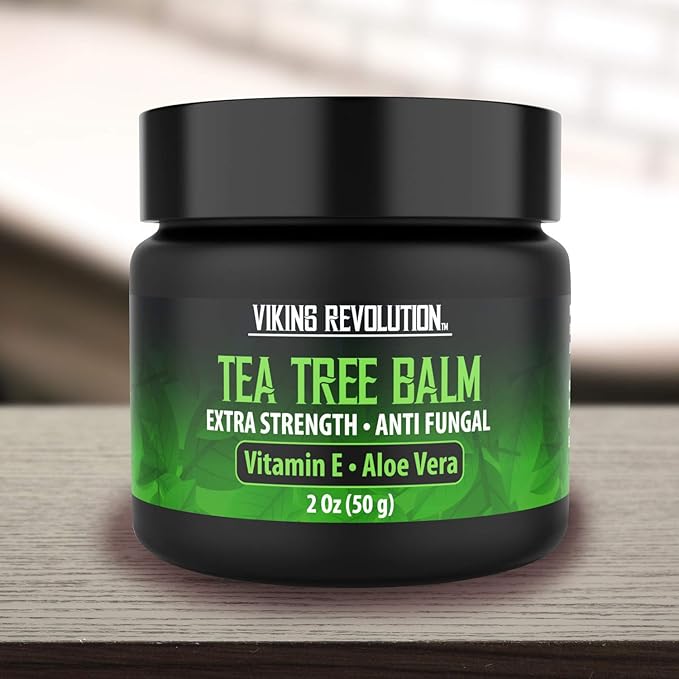 Viking Revolution Tea Tree Oil Cream - Super Balm Athletes Foot Cream - for Eczema, Jock Itch, Ringworm, Nail Treatment - Soothing Skin Moisturizer for Itchy, Scaly, Cracked Skin, 2 Ounce (Pack of 1)