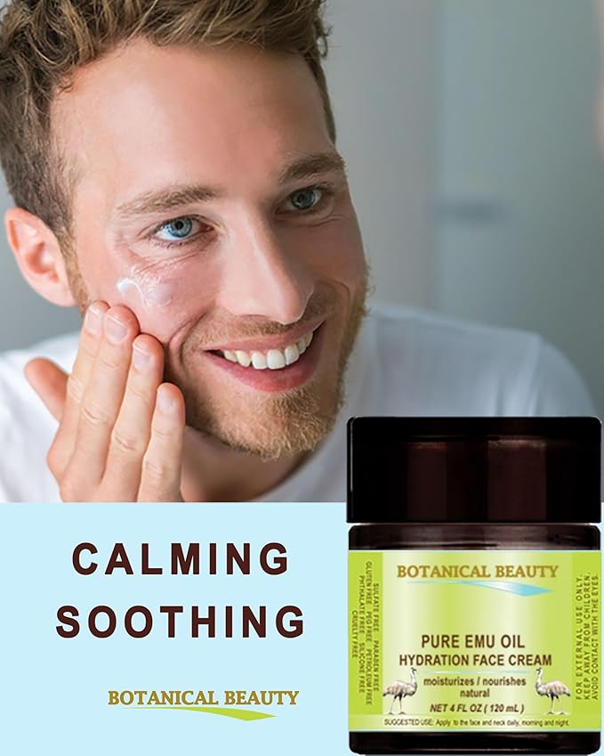 PURE EMU OIL HYDRATION FACE CREAM For Normal - Dry - Sensitive Skin. Moisturizing and Nourishing. 2 Fl. oz. - 60 ml by Botanical Beauty