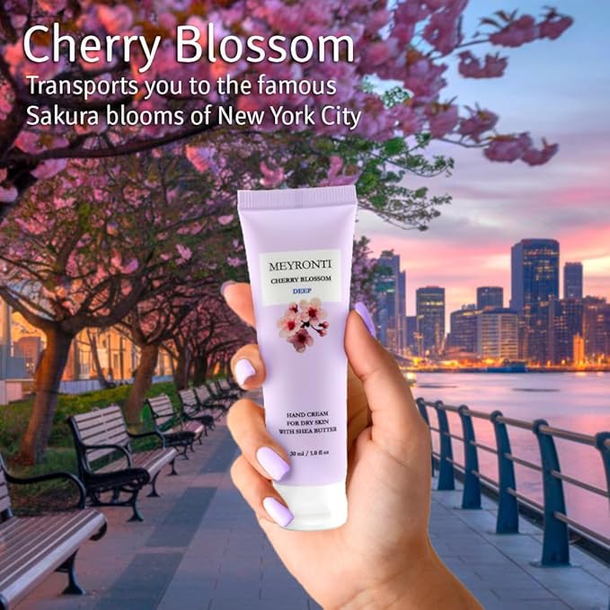 Cherry Blossom scented hand cream for dry cracked hands, hand lotion travel size, mini purse essentials, travel size moisturizer, dry hands treatment, lotion for extremely dry skin 30ml/1.0 fl Oz