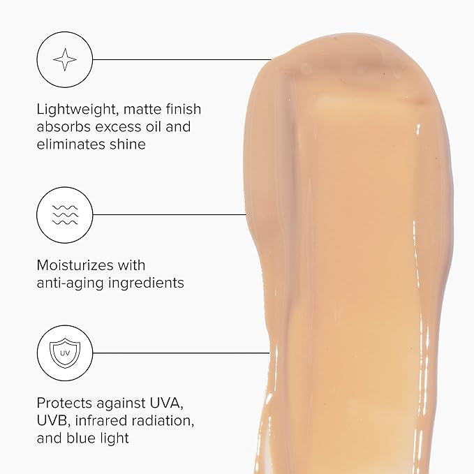 DRMTLGY Matte Tinted Moisturizer SPF 46 – Anti-Aging Face Sunscreen & Lightweight Makeup with Broad Spectrum UV Protection – Hydrating Skin Care & Face Moisturizer – 1.7 oz