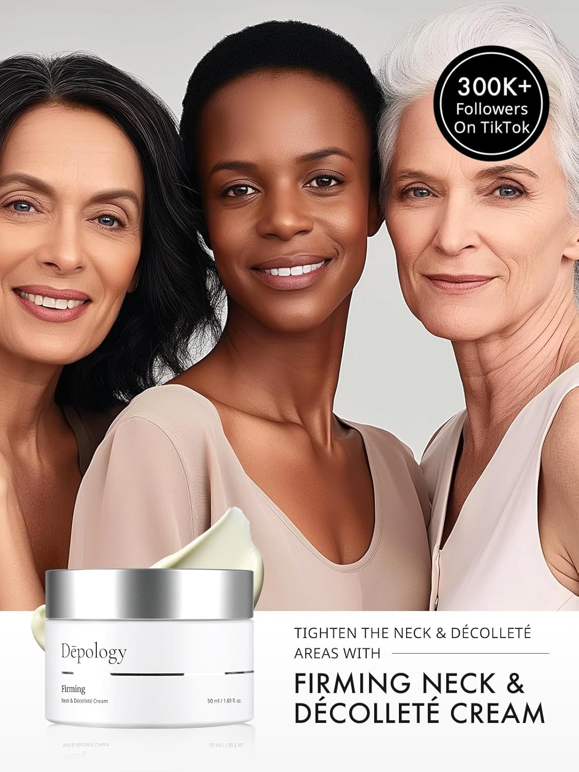 Depology Firming Neck & Décolleté Cream with IDEALIFT™ 4%, Retinol & Collagen – Anti-Aging Korean Skin Care for Neck Tightening, Wrinkle Reduction & Hydration – Multi-HA Complex, 1.69 fl. oz