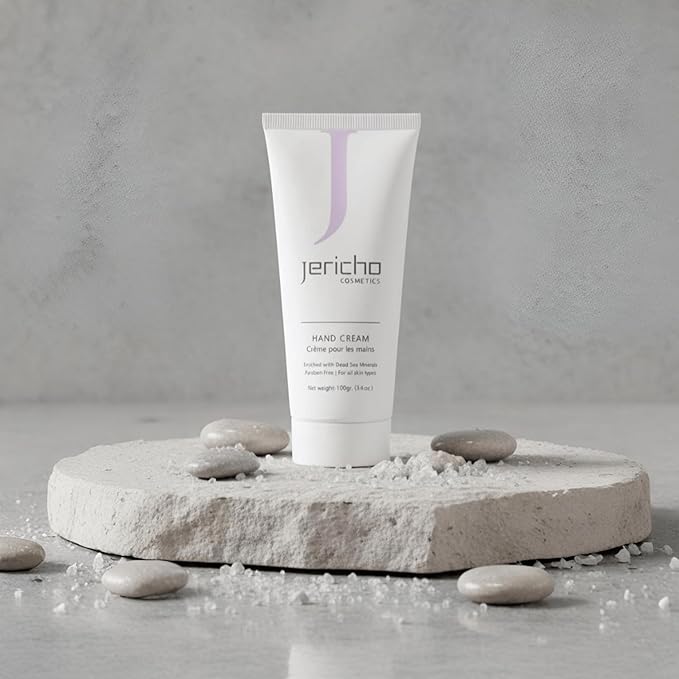 Jericho Cosmetics Hand Cream – Moisturizing & Nourishing with Aloe, Olive Oil & Dead Sea Salts – Hydrating Formula with Witch Hazel & Vitamin E – Non-Greasy, 3.4 oz