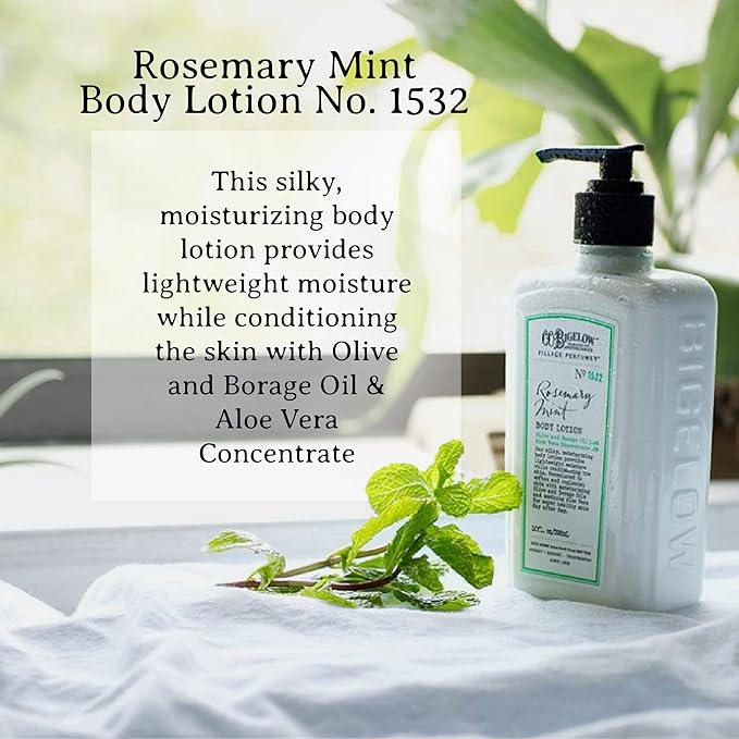 C.O. Bigelow Rosemary Mint Apothecary Duo Hand Care Gift Set, Hand Wash & Body Lotion, Liquid Soap & Moisturizing Lotion, Set of 2, 10 Fl Oz