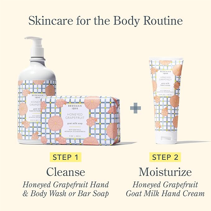 Beekman 1802 Pure Goat Milk Hand Cream, Honeyed Grapefruit - Scented - 3.4 oz - Moisturizing Lotion for Dry Skin - Anti-Aging Hydration - Good for Sensitive Skin - Cruelty Free