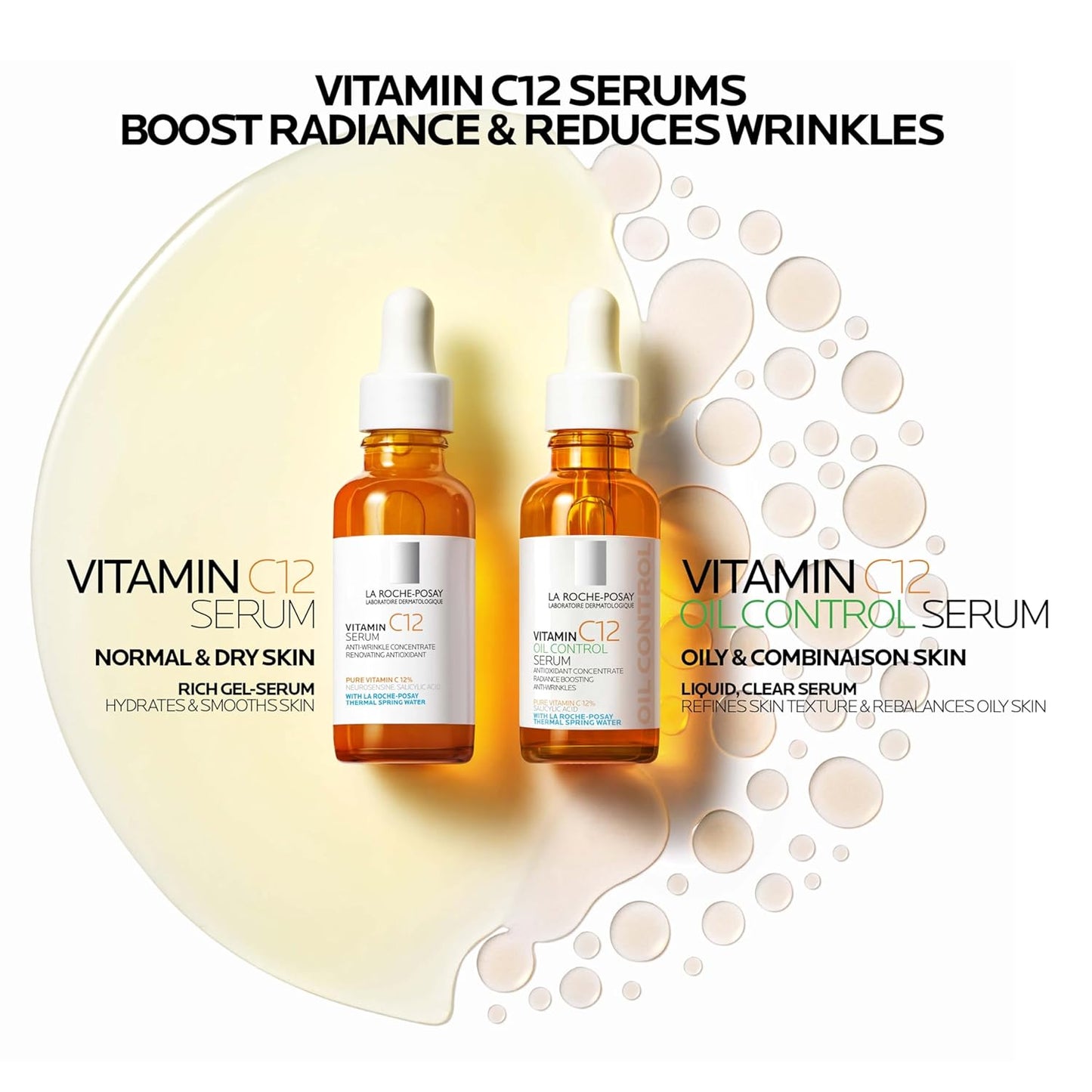 La Roche-Posay Pure 12% Vitamin C Face Serum – Brightening & Anti-Aging Serum with Hyaluronic Acid & Salicylic Acid for Radiance & Wrinkle Reduction