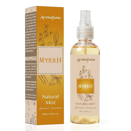 Aromafume Resin Natural Mist Spray 100 ml / 3.3oz | Ideal for Positive Energy, Spirituality & Rituals | Made with Commiphora Myrrha Resin from Somalia | Non-Alcoholic, Non-Toxic & Vegan