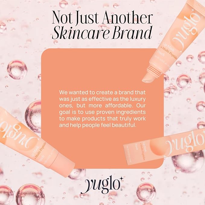 YUGLO Lip Sleeping Mask with Multi-Peptides | Peach Flavor | Hydrating & Plumping Lip Treatment for โจDry, Chapped Lips | Nourishes & Moisturizes | Overnight Lip Repair