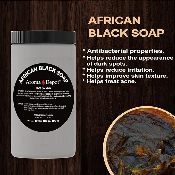 Raw African Black Soap & Shea Butter Yellow 2 lbs. COMBO PACK Cleanser and Moisturizer Set 100% Raw-Pure Unrefined I For all skin types I For Hair, Body and Face I Imported from Ghana I
