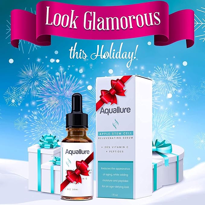 Anti-Aging Skin Care - Aquallure Apple Stem Cell Rejuvenating Serum - Anti Wrinkle Cream - Reduce Fine Lines & Wrinkles - with Peptides & Hyaluronic Acid (Bundle) (1 oz Each) (2 items)