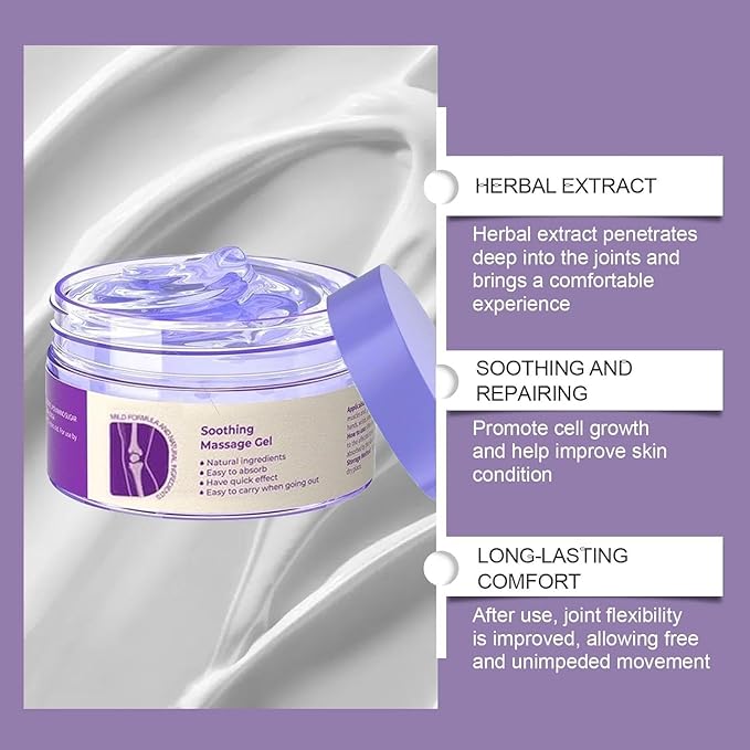 2 PCS Joint Gel Purple Gel,Soothing Massage Cream,Joint Activities Throughout The Body,Soothes for Knees, Hands, Lumbar, Neck and Shoulders