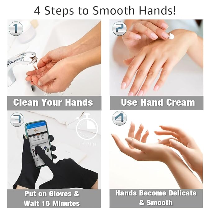 EvridWear 100% Cotton Touchscreen Moisturizing Beauty Gloves with Elastic Cuff, Natural Cosmetic Therapy Gloves for Eczema SPA Dry Hands Care Overnight (Black, Large) 2 Pairs