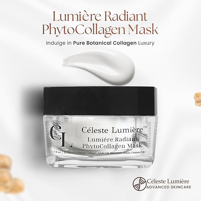 LumiΓ¨re Radiant PhytoCollagen Mask β Luxury Hydrating Face Mask with Plant Collagen & Botanical Oils β Deeply Moisturizes, Nourishes & Supports a Radiant, Healthy-Looking Glow β 1.7 fl oz / 50ml