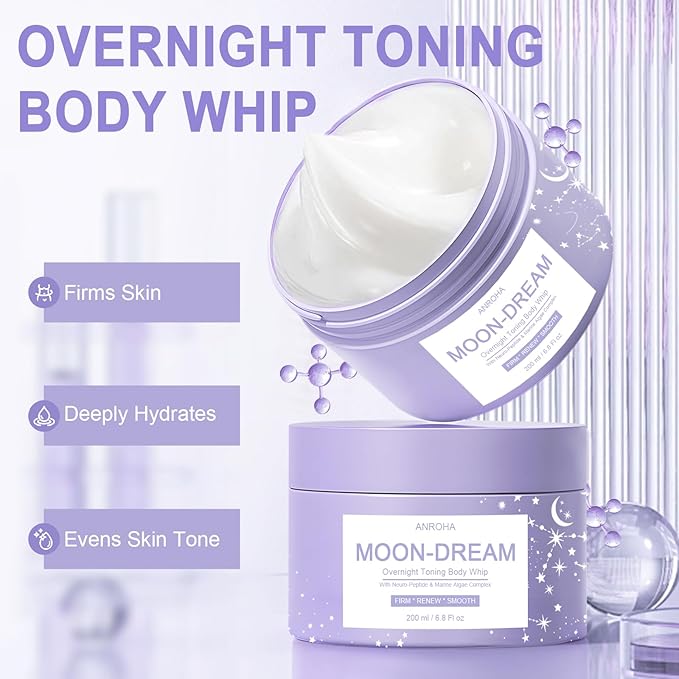 Moon Dream Overnight Toning Whip - Get Body Firming Cream for Women Helps Target the Appearance of Loose Skin On the Body 6.8 Fl oz
