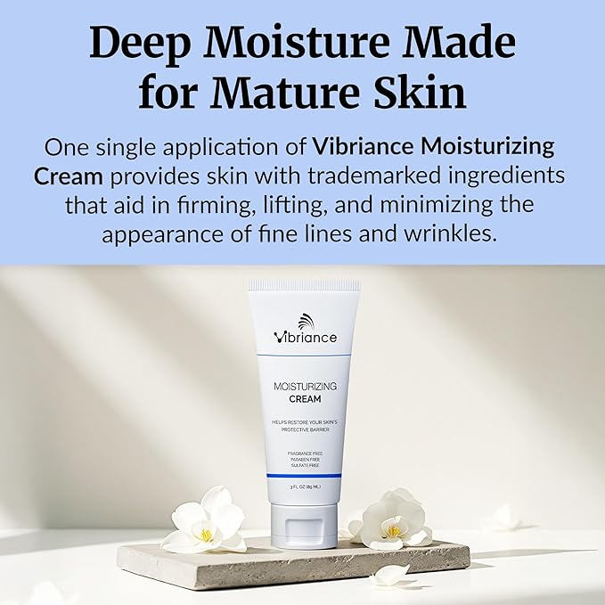 Vibriance Moisturizing Face Cream, 3 Fl Oz - Nourishing and Non-Greasy with Plant-Based Ingredients - Softening, Ultra-Hydrating, Fast-Absorbing Facial Moisturizer Cream for All Skin Types