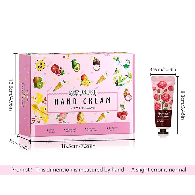 10 Pack Hand Cream Gift Set, Natural Plant Scents, Moisturizing Hand Lotion, Gifts for Women, Birthday, Mother's Day, Valentine's Day, Christmas, Thank you Gifts,Travel Size 20ml
