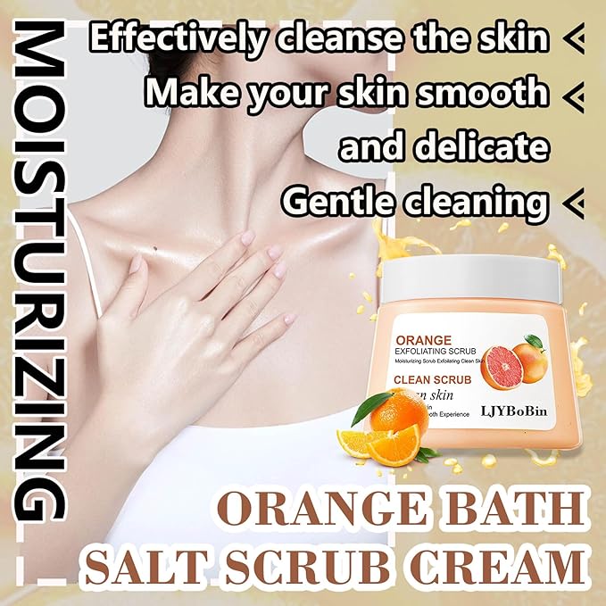 Premium Body Scrub to Exfoliate & Moisturize Skin,Deep Cleansing Body Exfoliator Scrub for Men & Women,Long Lasting Hydrating Smooth exfoliating Body Salt Scrub for All Skin Types A