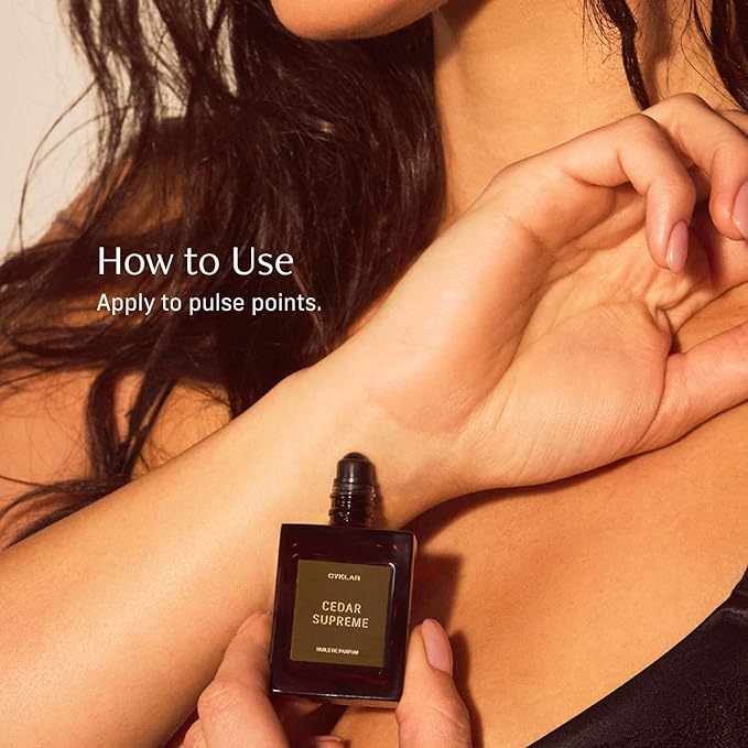 Perfume Oil Roll-On. Travel-Friendly Cedar Supreme Fragrance With Bergamot, Lavender, and Cedarwood. Long-Lasting Essential Oil Parfum For Women and Men. 0.5 Fl Oz Scented Rollerball Bottle