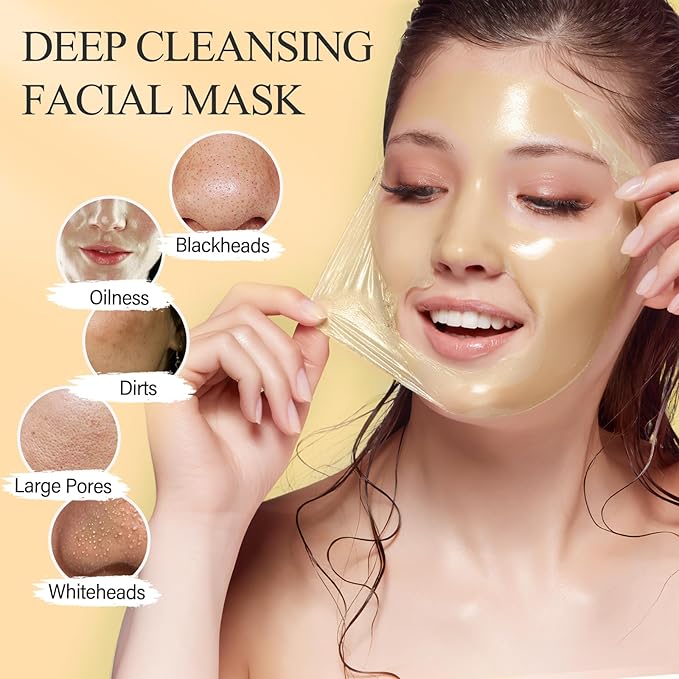SHVYOG Vitamin C Peel Off Face Mask, Peel Off Mask with Turmeric, Blackhead Remover & Deep Cleansing Face Peel Mask, Vitamin C Exfoliating Face Mask for Blackheads, Large Pores, Dirts, Oil