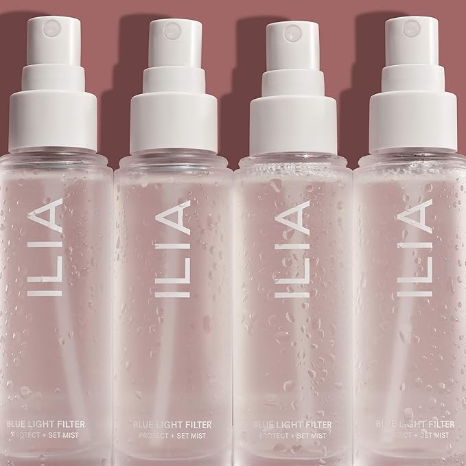ILIA - Blue Light Face Mist | 3-in-1 Hydrate, Defend, Set Makeup | Ultra-Fine, Non-Sticky, Weightless | Gluten + Silicone-Free | Non-Toxic, Vegan, Cruelty-Free, Clean (Travel Size, 0.47 fl oz | 14ml)
