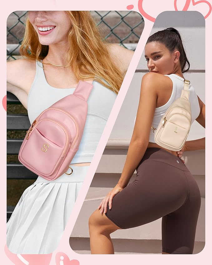 Birthday Gifts for Women Teen Girls, Initial Crossbody Sling Bag, Travel Purse for Women, Friends Sister Gifts