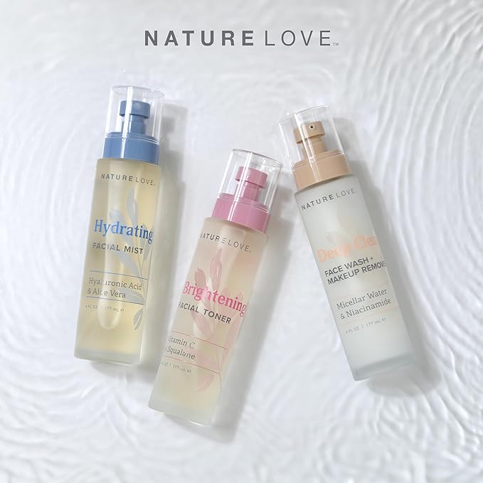 Nature Love Facial Toner - with Vitamin C & Squalane for Radiant Complexion | Made in USA, Cruelty & Paraben Free (6 Fl Oz)