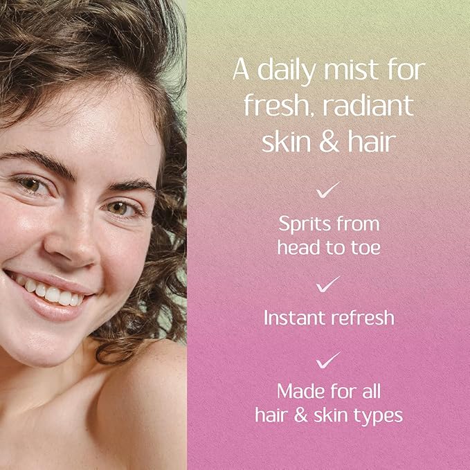 Nature Love Vanilla Crush Hair & Body Mist | Jasmine, Plum, Warm Vanilla & Musk | All-Over Refreshing Spray | Cruelty Free, Made in USA (6 Fl Oz)
