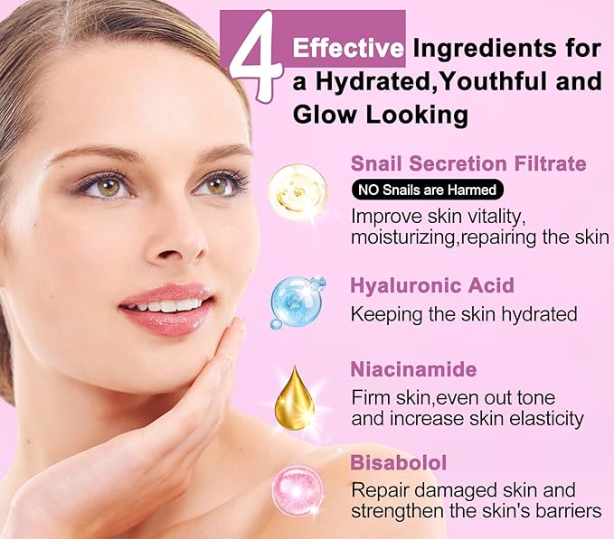 Skincare Gifts Set for Women,Skin Care Set Kit,Hydrating Moisturing Repairing Soothing Snail Mucin Facial Skin Care Routine Kit for Dull Skin & Dry Skin,Travel Skin Care Gift Set Women Teens Mom Wife