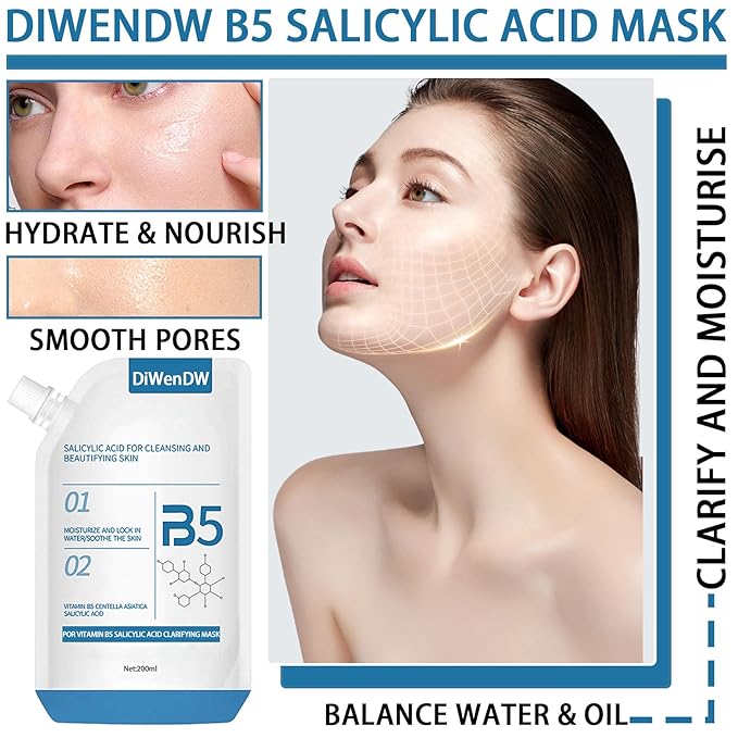 B5 Deep Cleansing Face Mask,Long Lasting Moisturizing Non-Greasy Facial Mask for All Skin Types,Hydrating Soft Oil Control Exfoliating Face Masks for Men & Women