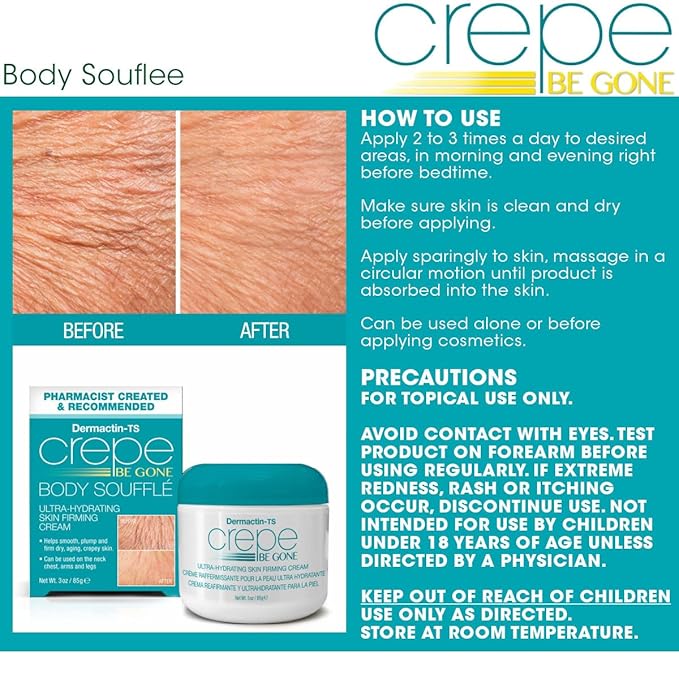 Dermactin Crepe Be Gone Classic Body Souffle 3 oz. AND Firming Neck Cream 3 oz. (2-PC SET)