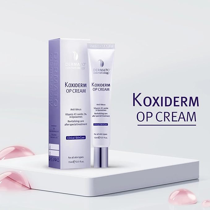 Vitamin K1 Oxiderm Cream Minimizing Appearance of Old and New Scars, Dark Eye Circles, Bruises, Varicose Veins, Purpura and Redness 1.01Oz